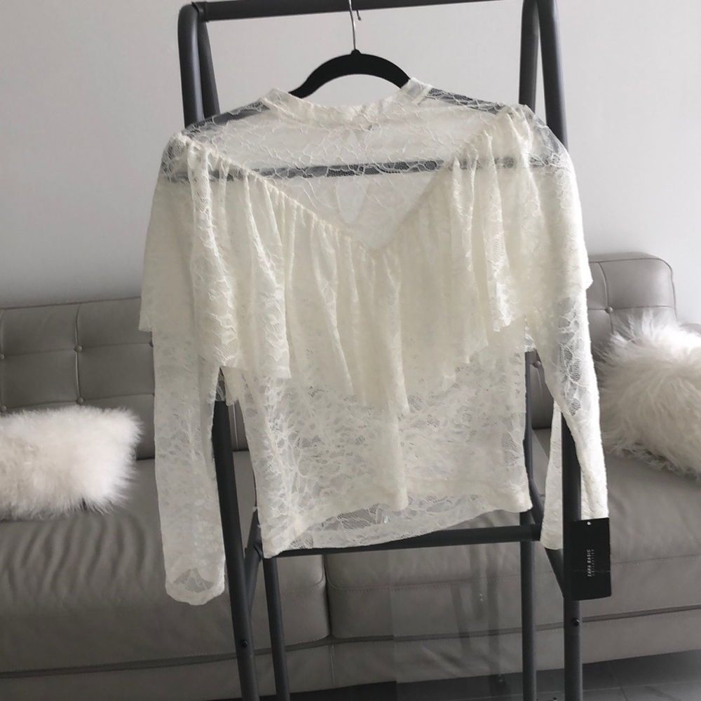 Zara lace white shirt